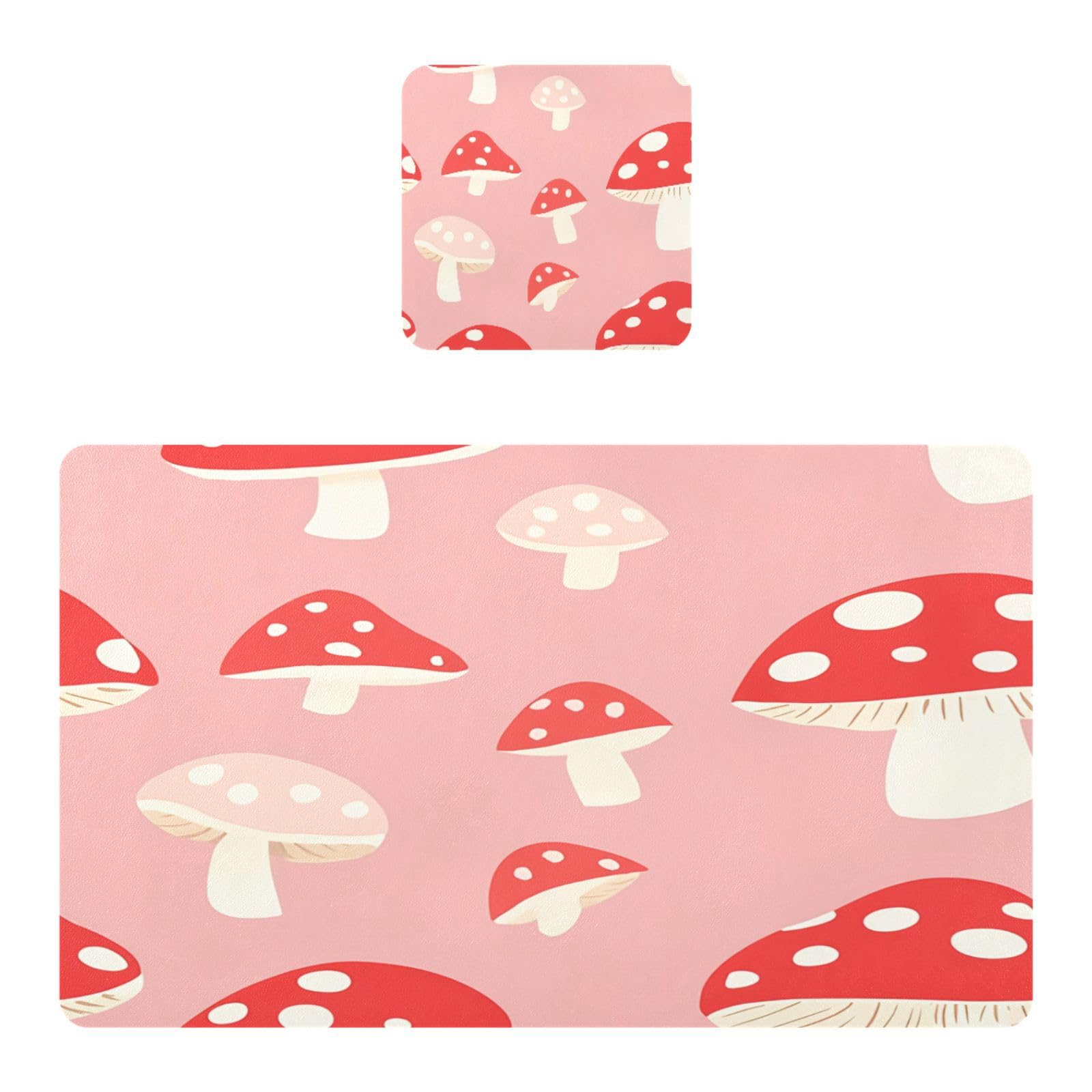 BURSTDDY Mushrooms Placemat Waterproof Place Mat for Dining Table