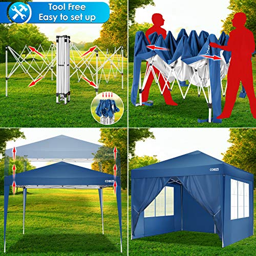 Image of COBIZI 10x20 Pop up Canopy Tent for Parties, Carry Bag,6 Walls,4 Sandbags P