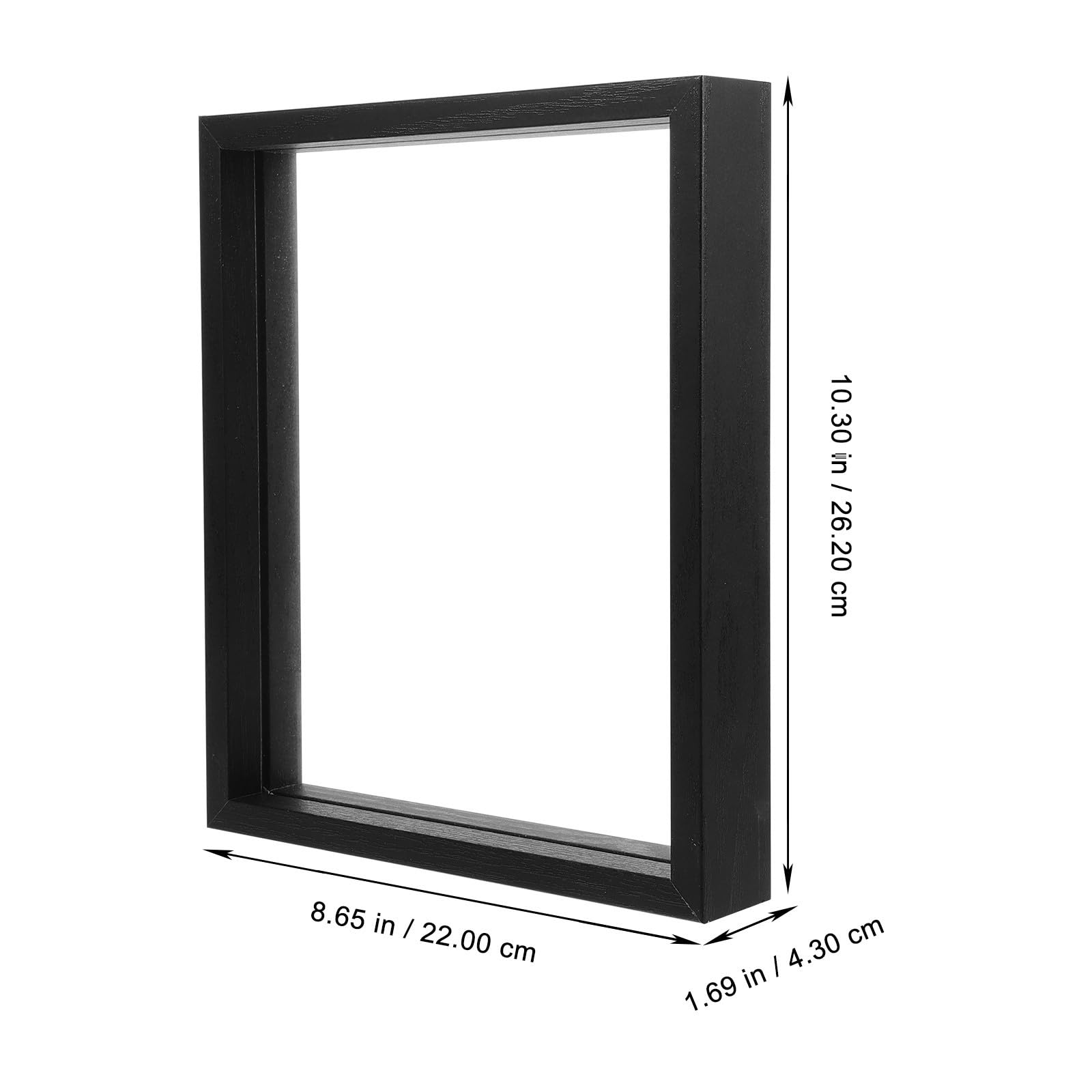 Tofficu Marco de Fotos Doble Cara de Vidrio y Madera de 10 Pulgadas Hojas Secas y Plantas, Protector para Fotos, Adecuado para Cumpleaños y Sala de Estar