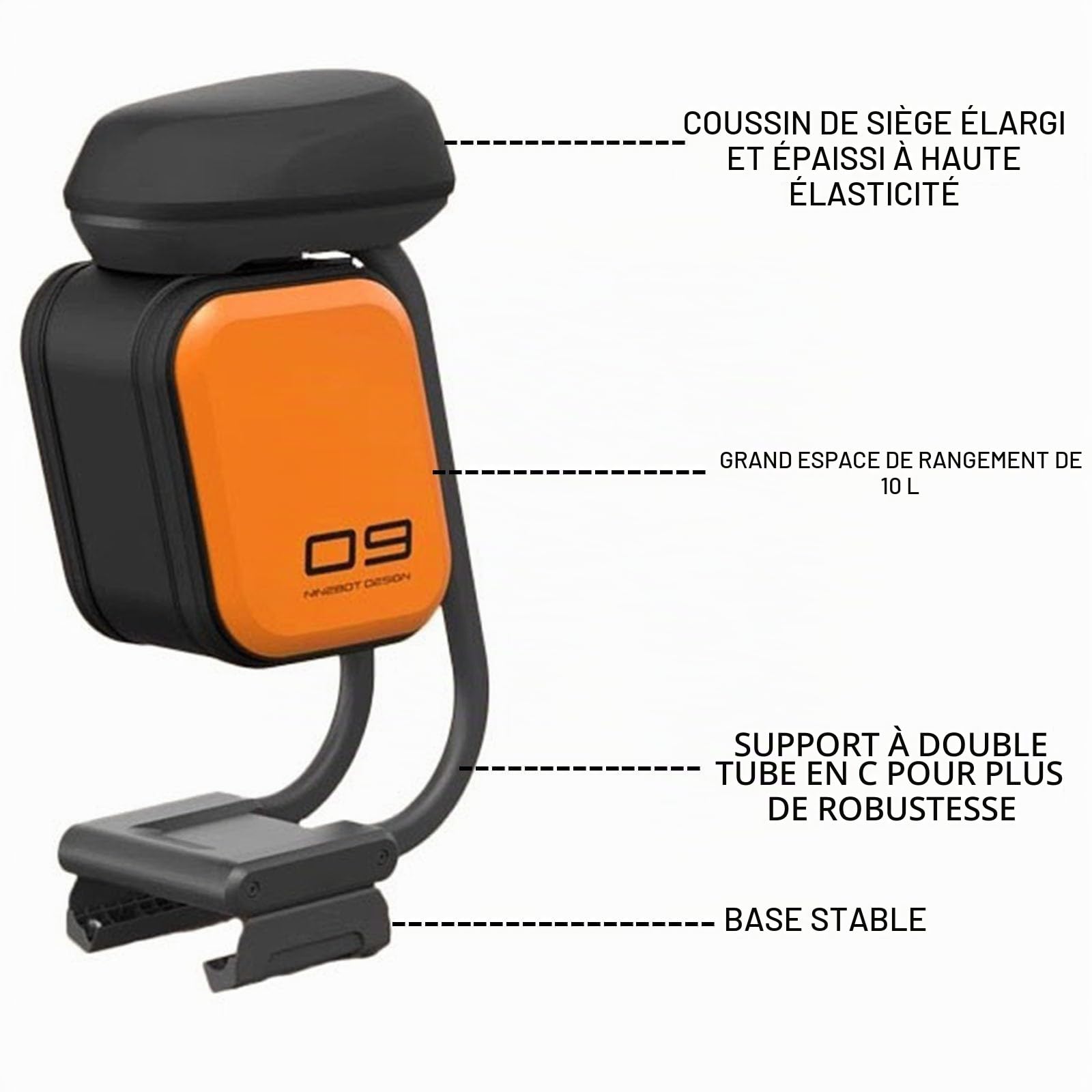 Selle de siège de Scooter électrique, pour Segway Ninebot F20 F25 F30 F40, siège de Selle de Scooter électrique Confortable Absorbant Les Chocs, siège de Selle Universel
