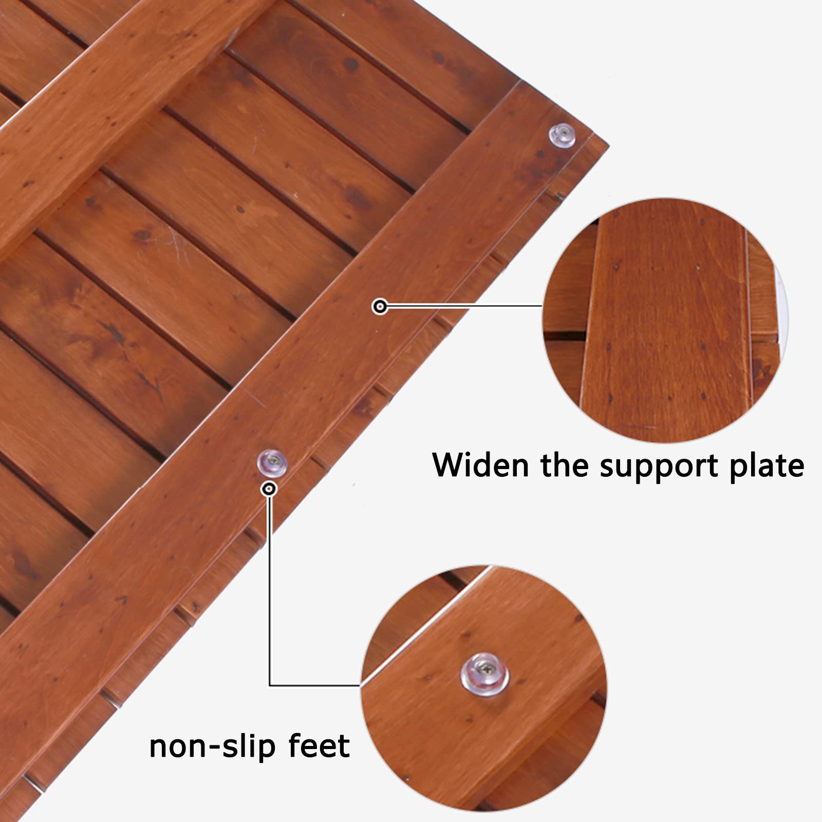 Tappetino Doccia Naturale,Pedana Doccia in Legno,Antiscivolo Pedana Doccia,Pedana Doccia Tappeto Sauna,Sgabello per Base WC,Pedana Doccia,Spa o Uso Esterno (60x30cm/24x11.8in)
