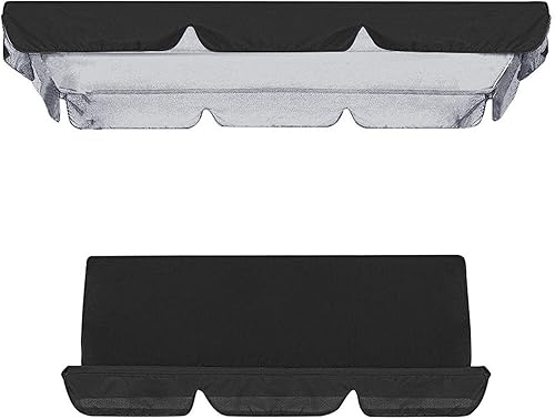 Juego de cubierta superior impermeable para patio, cubierta superior de repuesto + funda de cojín para columpio para patio, columpio, jardín,