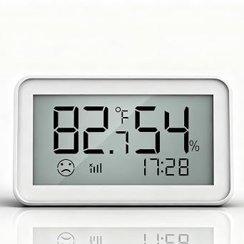 Smart WiFi Thermometer Hygrometer,Accurate Digital Indoor Temperature and Humidity Sensor with LCD Screen Display,APP Alerts, C/F Switching Compatible with Alexa & Google Assistant, Works with IFTTT