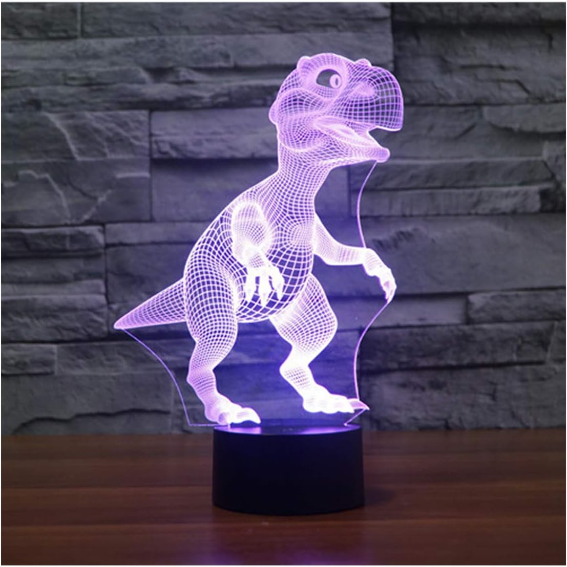 lunaoo 3D Dinosaur Night Light for Kids Boys Toys, 3D Illusion Lamp for Bedroom Beside Table Decoration, 7 Colour Changing LED Mood Lamp Dinosaur Toys Children Gift