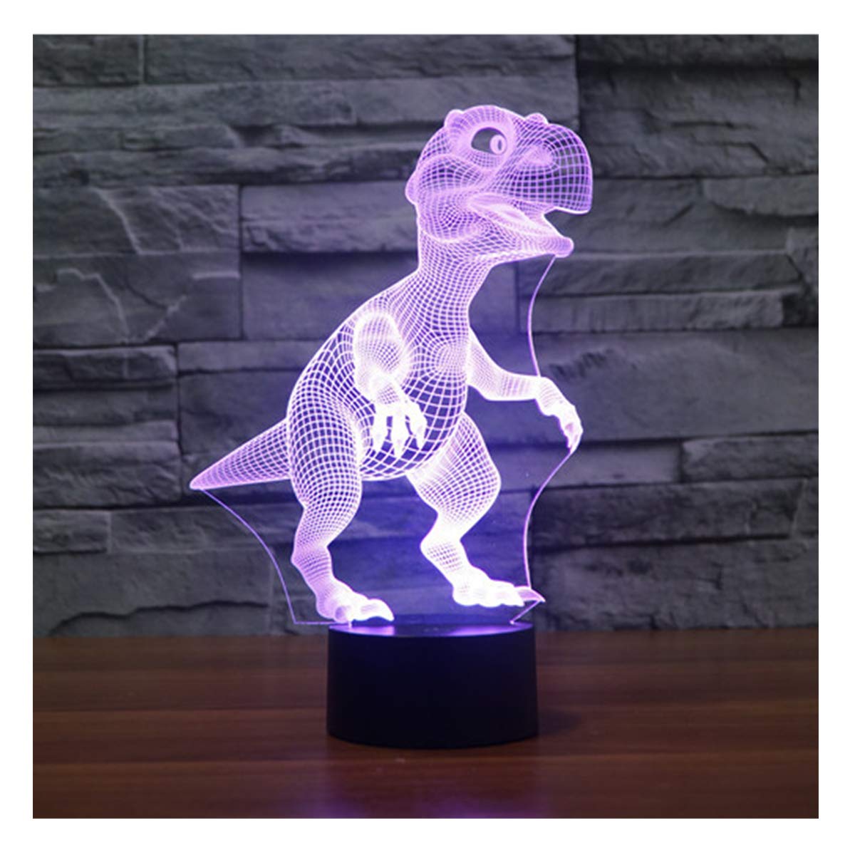 lunaoo 3D Dinosaur Night Light for Kids Boys Toys, 3D Illusion Lamp for Bedroom Beside Table Decoration, 7 Colour Changing LED Mood Lamp Dinosaur Toys Children Gift