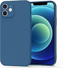 AK Custodia per iPhone 12 Cover in Silicone Liquido Ultra Sottile con Rivestimento in Morbido Tessuto in Microfibra, Custodia Protettiva Completa per iPhone 12 (2020) 6.1 Pollici