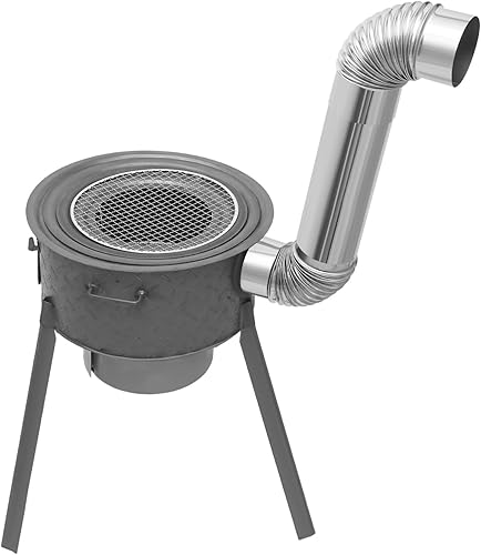 Miniatura 7 de Estufa de leña, estufa de leña con 3 anillos de wok, carga de 330.69 libras desmontable multifunción estufa de tienda de campaña caliente para