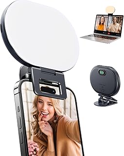 Rechargeable Selfie Light, Phone Light with 3 Lighting Mode/10 Brightness Level, Portable Phone Ring Light for Selfie, Makeup, Tiktok, Live Stream, Clip on Video Light for iPhone/Android/ipad