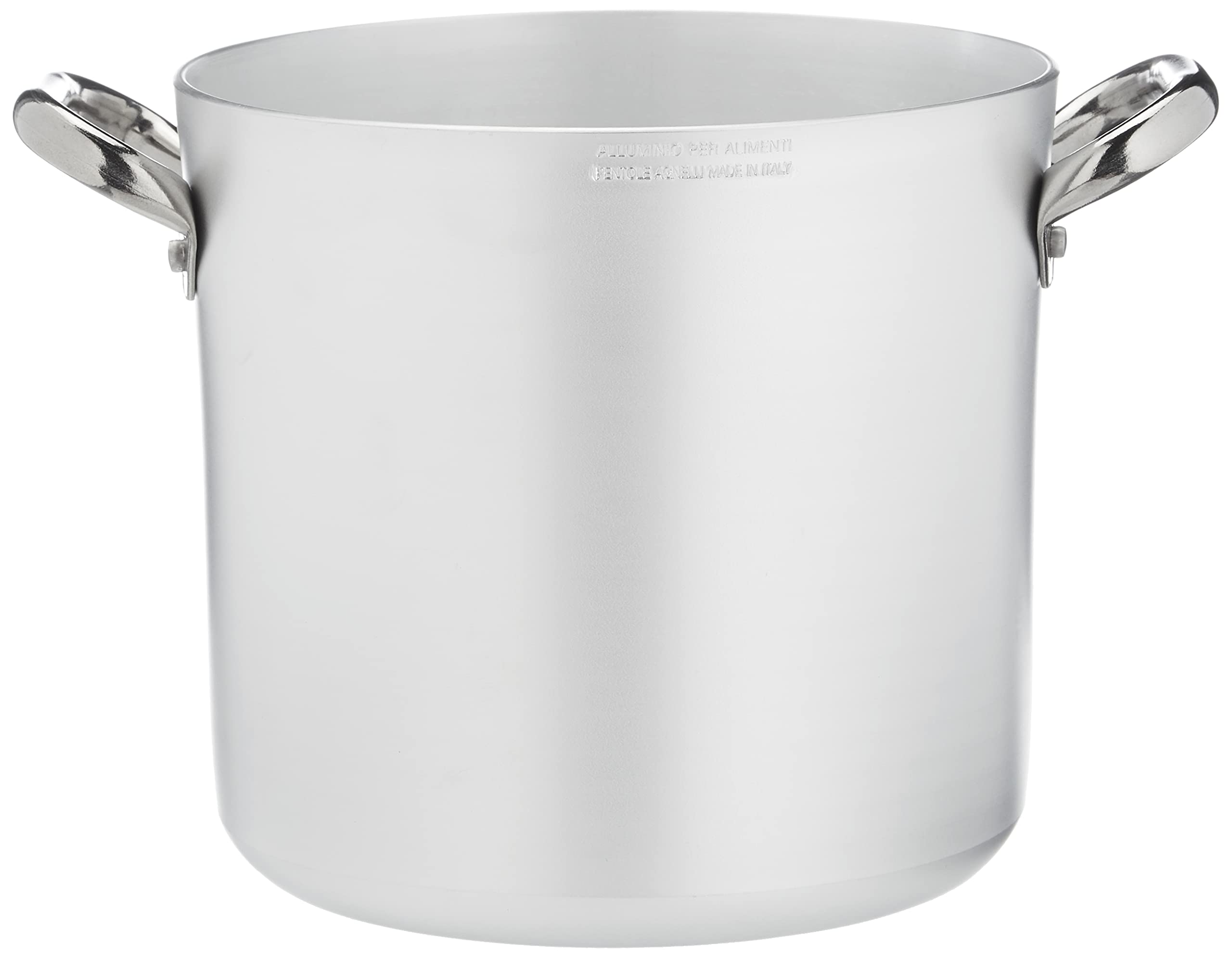 Pentole Agnelli ALMA10320 Pentola Alta con Due Maniglie Inox, Argento, 20 cm, 1 Pezzo