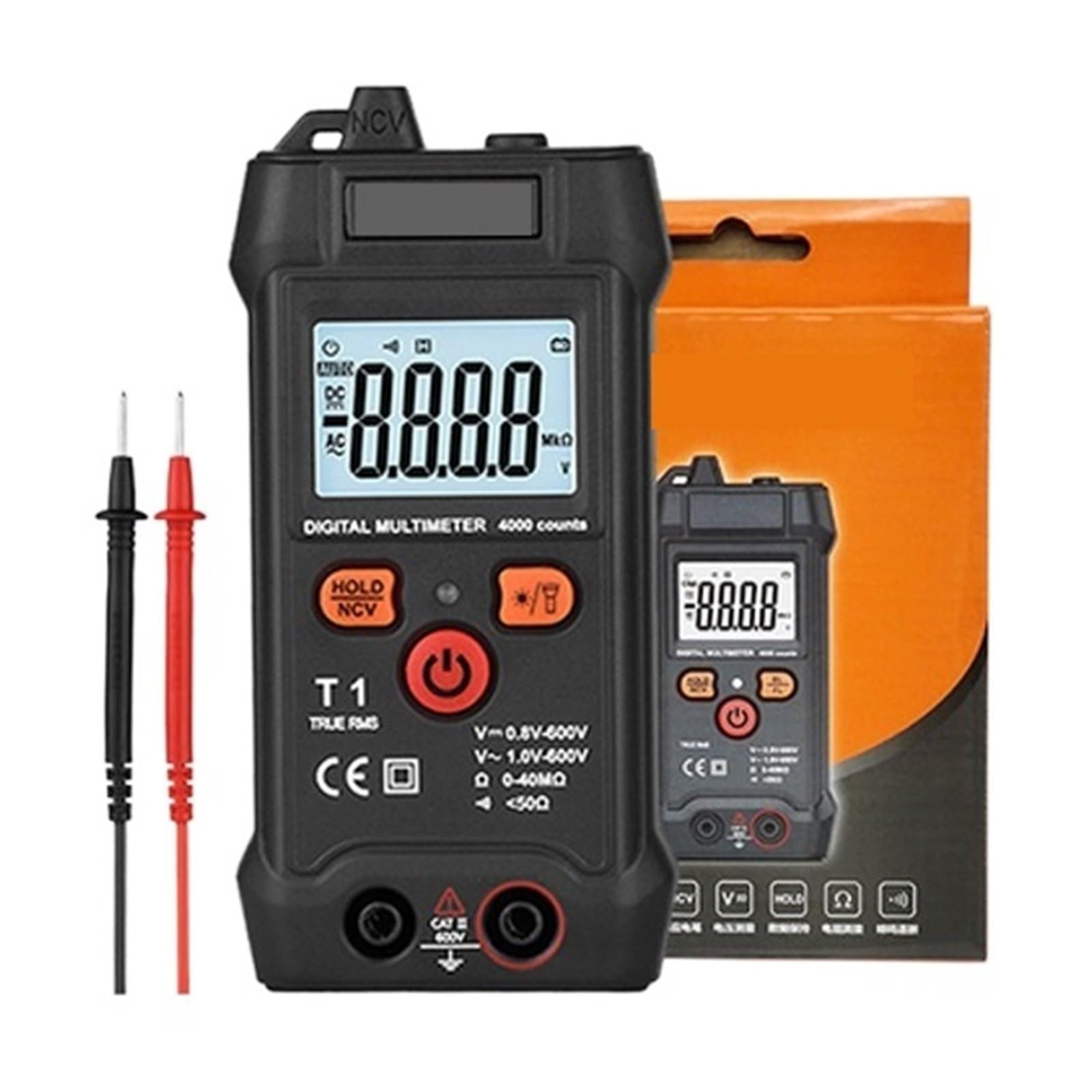 Multímetro De Carga USB Digital Profesional AC DC Detector Voltaje Corriente Pluma Valores Eficaces Verdaderos Capacitancia Temp Rango Automático Lectura Rápida Precisa Sencilla(T1)