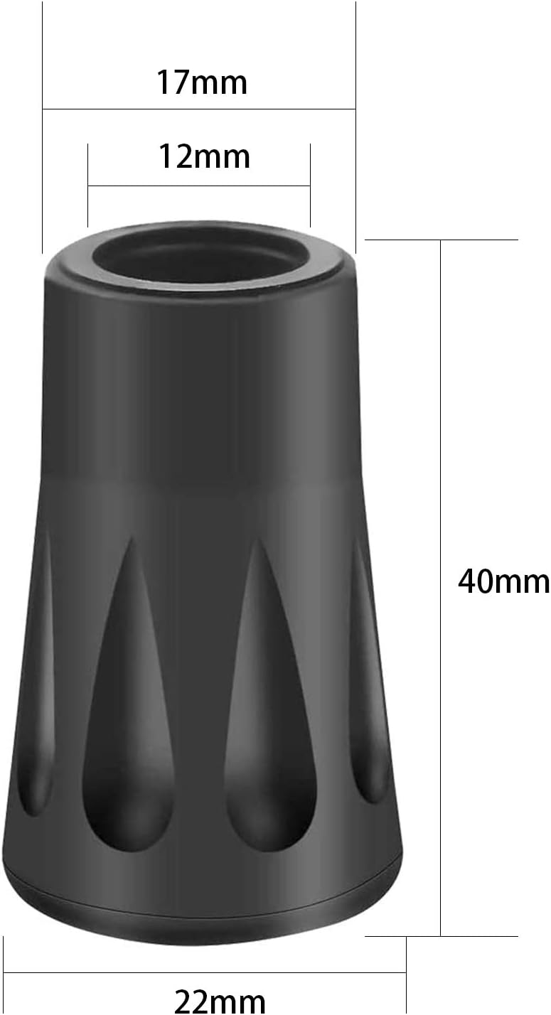 WIFUN 10Pcs Walking Stick Rubber Tips, Replacement Rubber Pole Ends Trekking Poles Caps for