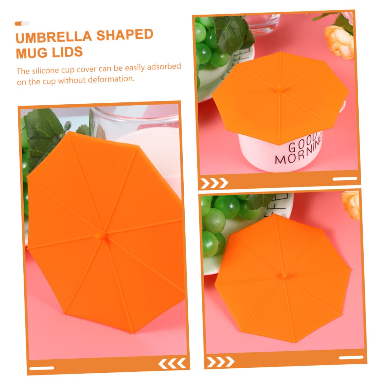 MAGICLULU 4 Set Di Coperchi Flessibili A Forma Di Ombrello in Silicone Per Tazze Facili Da Pulire E Portatili 5 Pezzi*4
