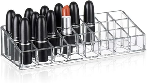 Miniatura 3 de 24 Compartment Makeup Lipstick Storage Holder Organizer Case, Pack of 1, Transparent