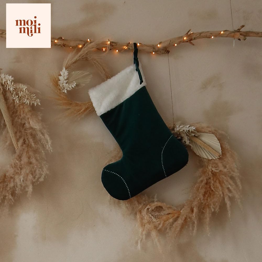 Moi Mili Nikolausstiefel zum Befüllen Weihnachtsstrumpf 38 x 37 x 21 cm Nikolausstrumpf Kamin Weihnachtsbaum Weihnachtsdeko