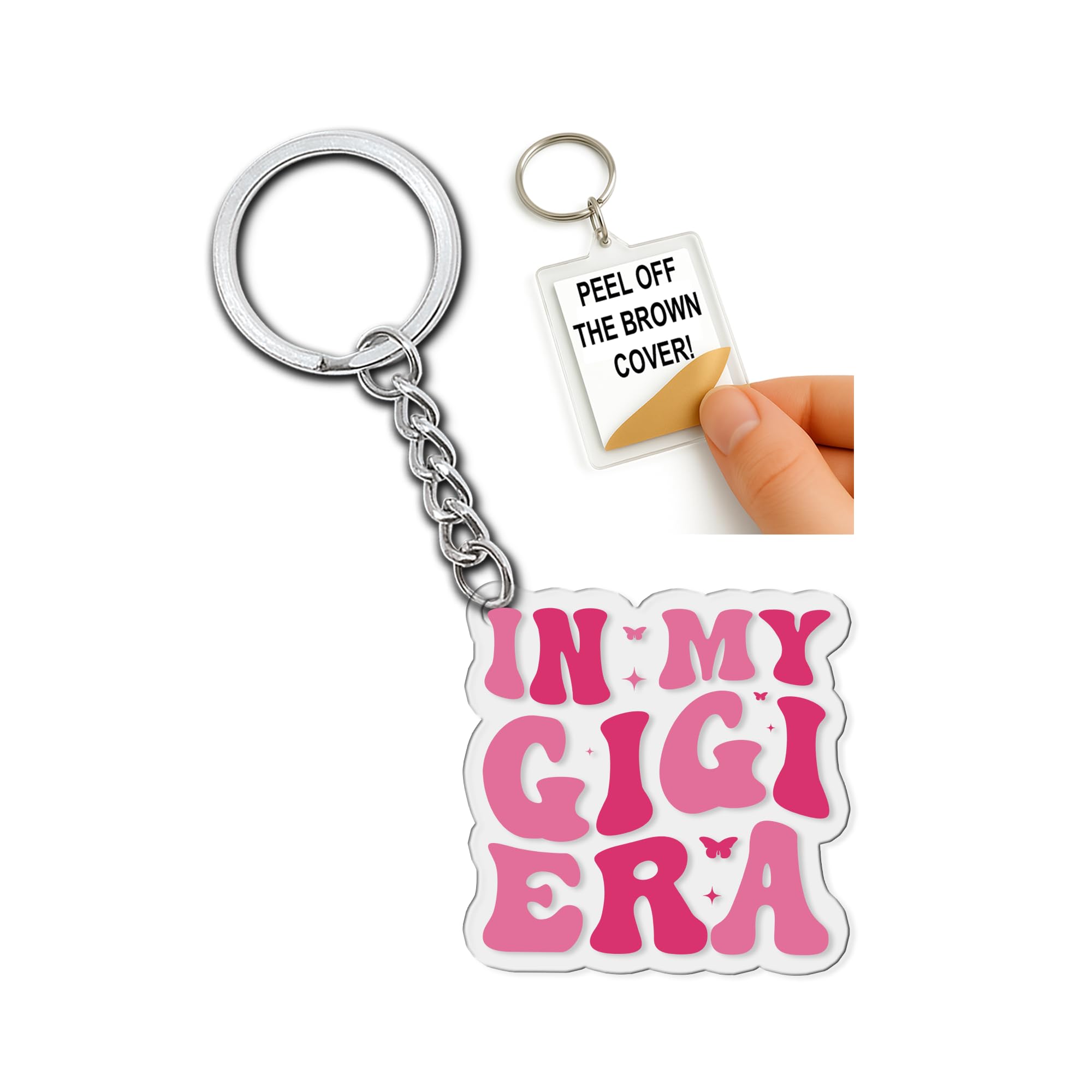In My Gigi Era Keychain Funny Quote Gifts for Grandma Mothers Mom Mama Mimi Grandmothers Nana Women Coworkers Motivational Inspirational Key Chain