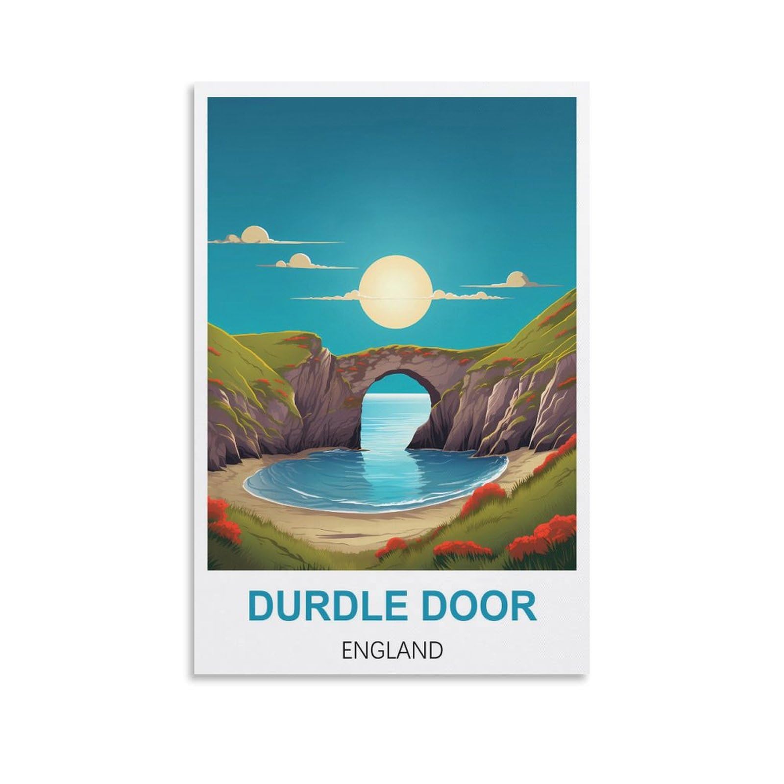 EZMLFA 5D Diamond Art Kits for Beginner,Durdle Door England Kits for Adults and Kids, Full Drill Round Rhinestone Paint with Diamonds,DIY 5D Diamond Art 30x40cm
