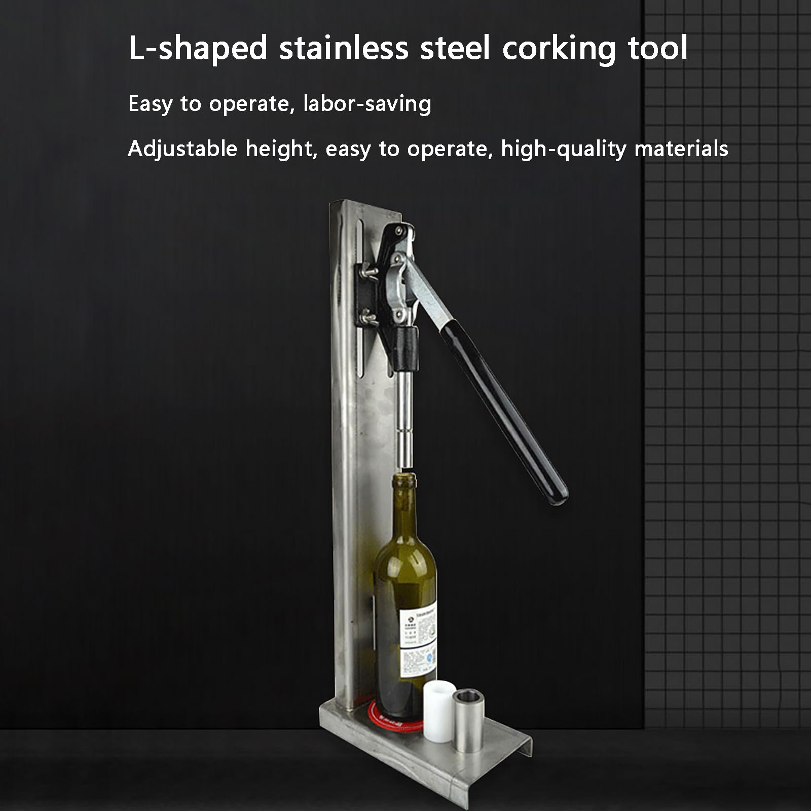 Máquina taponadora manual para botellas, prensado de corcho de alta velocidad hasta 300 botellas por hora, ideal para sellado de botellas de vino y elaboración casera