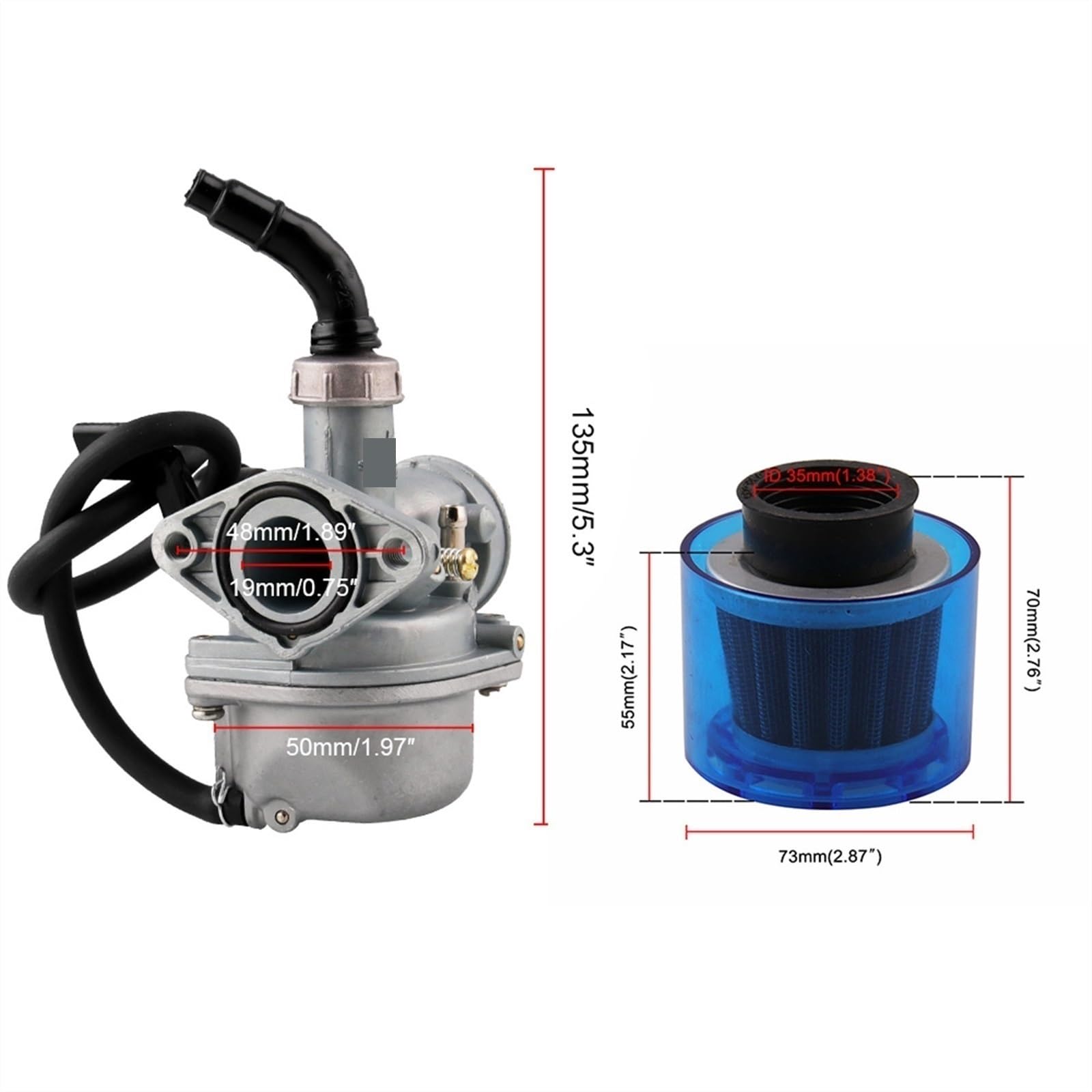 Carburateur universel pour moteur de pour moto avec filtre à Air, Kit carburateur pour ATV 50cc 70cc 90cc 110cc 125cc
