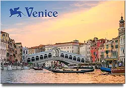 Ímã de geladeira Veneza Itália lembrança de viagem ponte Rialto Grand Canal