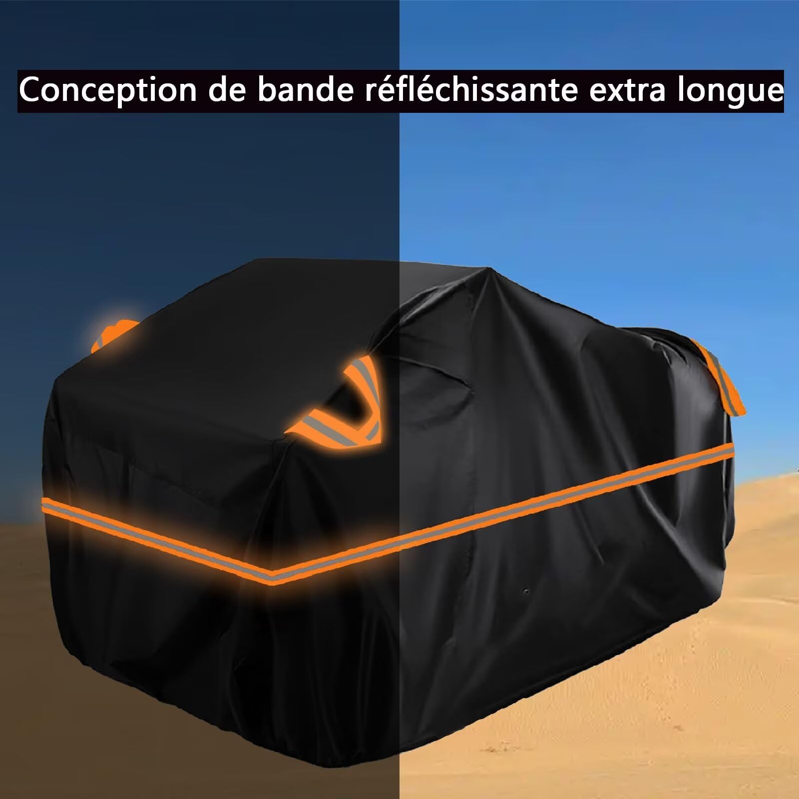 Housse Quad 210D Compatible avec Yamaha Raptor 110 2024-2026,bache Quad ATV,résistante Soleil,à la Pluie,à la Neige et à la poussière,Housse Quad Sac de Rangement (Black Orange)