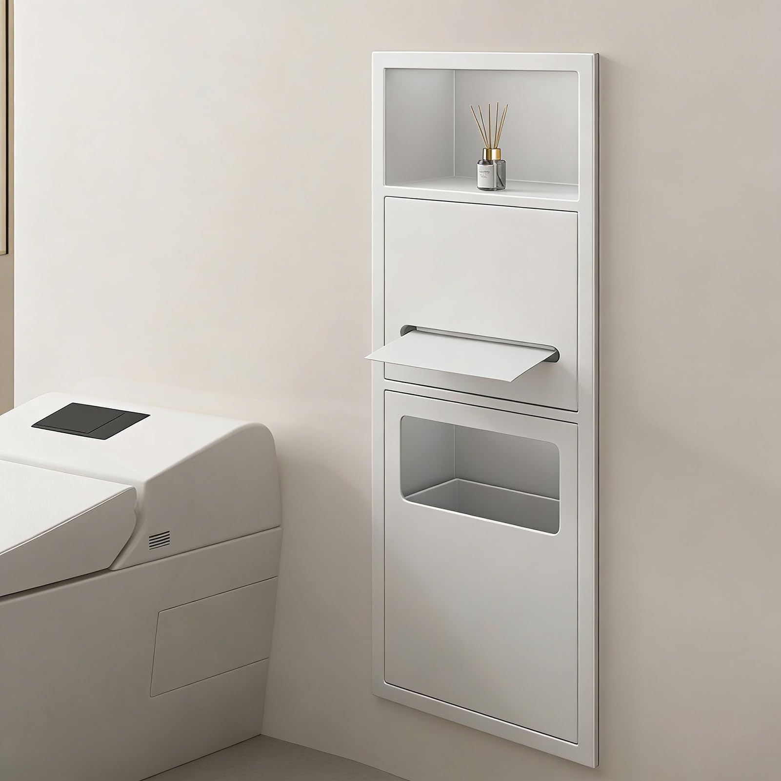 Étagère murale de douche encastrable pour salle de bain moderne et épurée