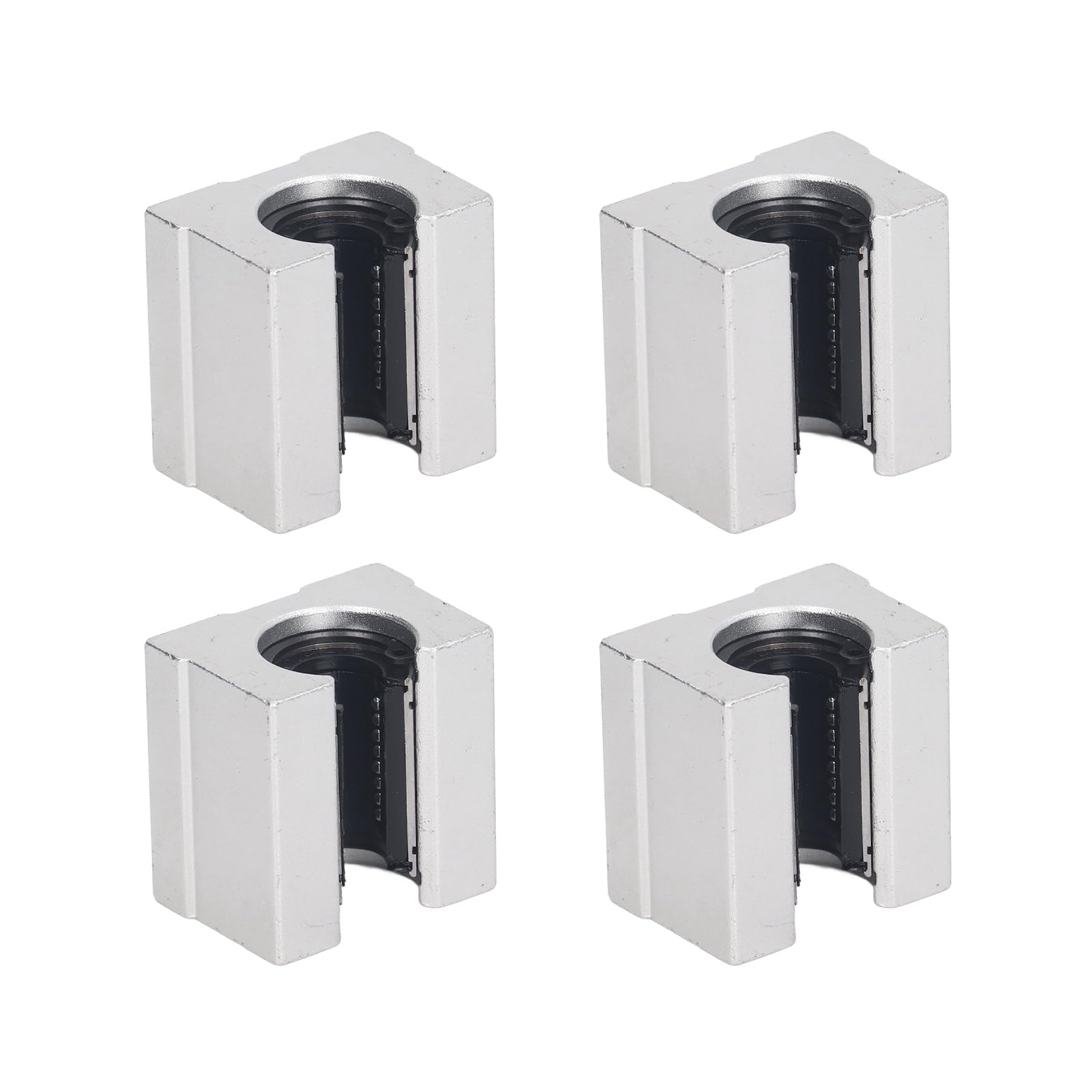 4 Pcs SBR12UU Slide Block Linear Ball Bearing Slide Block, Open Linear Bearing Block Linear Motion Rail Block Aluminum Alloy Open Linear Bearing Slide Unit