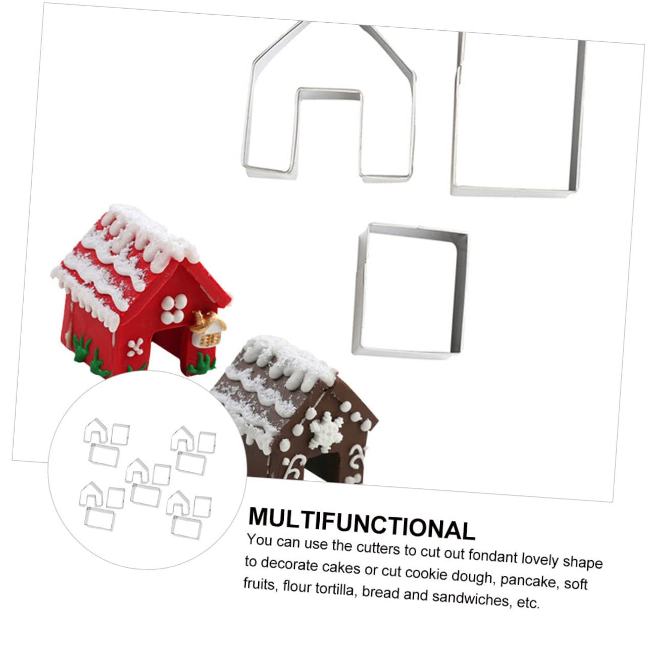 5 Juegos Molde para Pastel Casa de Jengibre Mini Molde de Pastel de Tres de Navidad Manualidades de Hornear Adecuado para Fiestas de Navidad