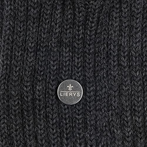 LIERYS Merino Fingerhandschuhe Einfarbig 100% Merinowolle Made in Italy Damen Herren Herbst Winter anthrazit S/M