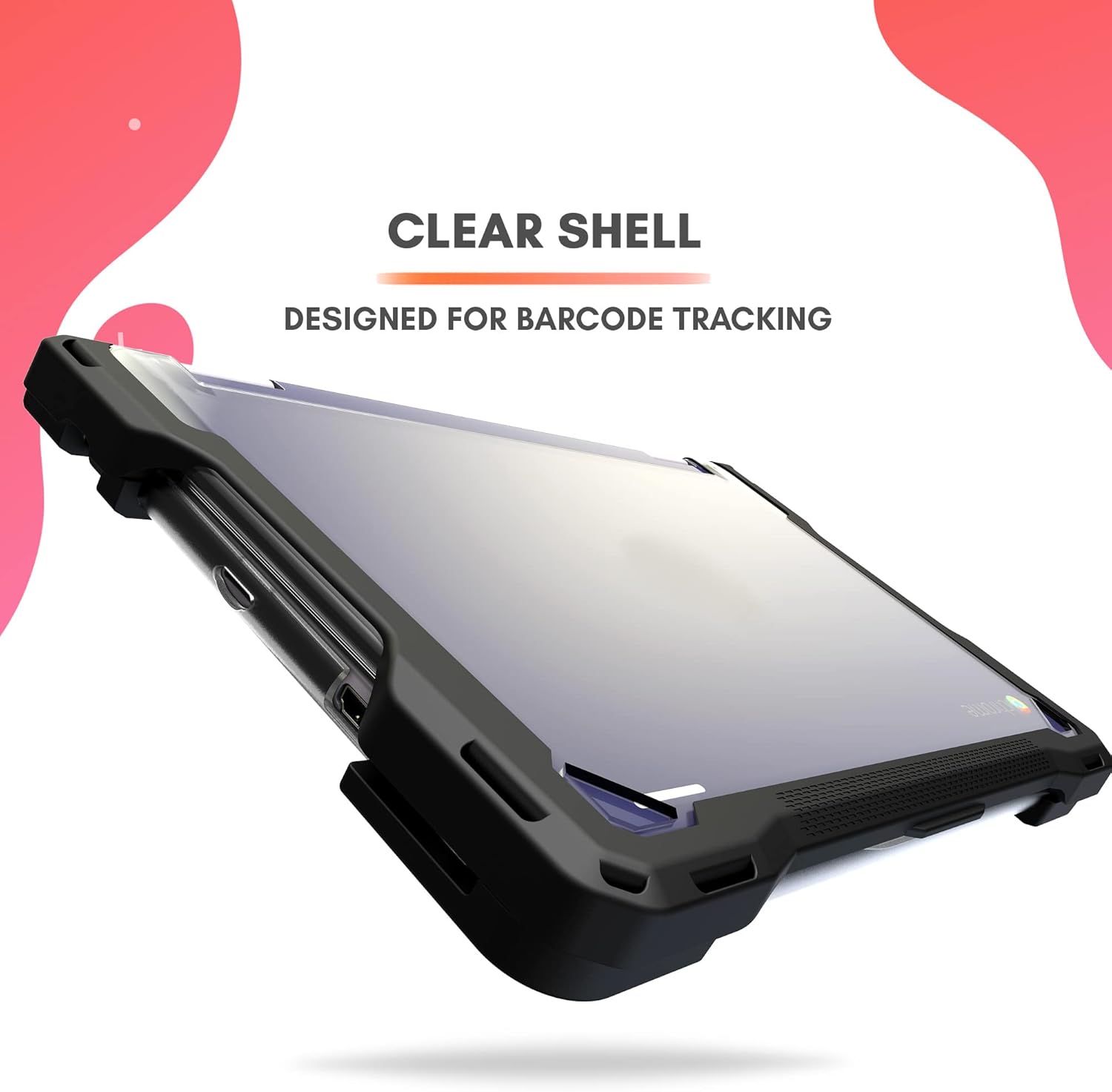 UZBL Case for Lenovo Chromebook 300e / 500e Gen 3 | Protective Hard Shell Polycarbonate Clear Case Cover | Student-Proof Rubberized Edge Protection