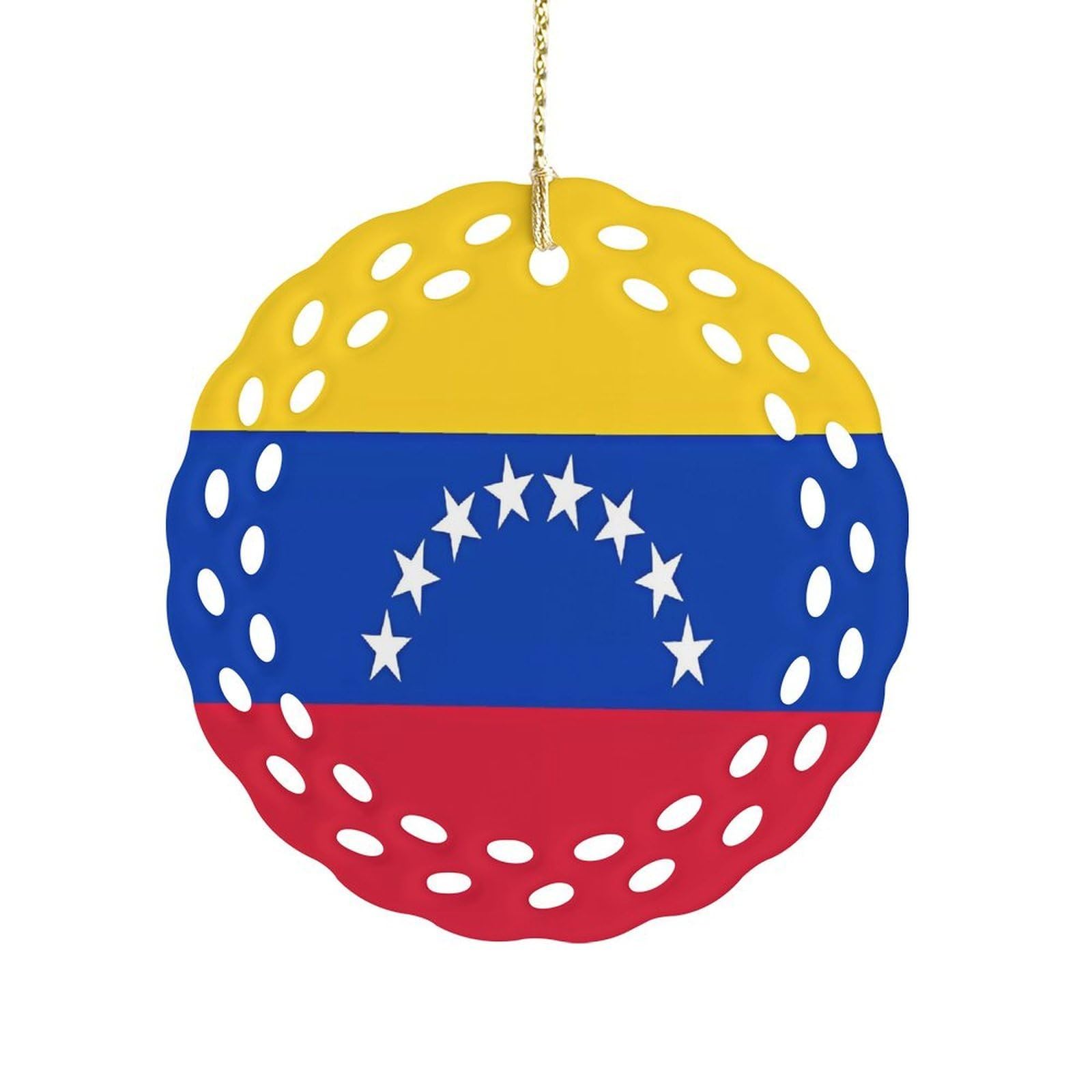 Fodpand Women's Style Flag Of Venezuela Ceramic Ornament For Home Decor 3.2" Round Tree Decoration Christmas Ornaments For Men Double-Sided Design