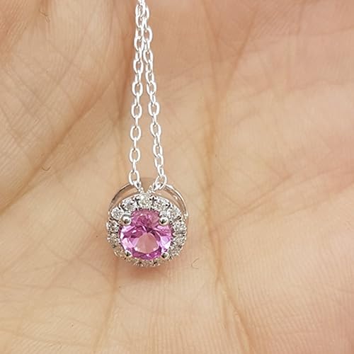 Miniatura 6 de Dazzlingrock Collection - Colgante redondo con halo de diamantes blancos (14 K, 0.217in), oro blanco