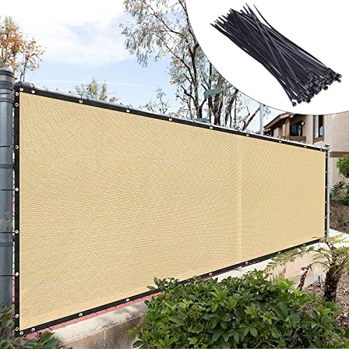 Royal Shade 8' x 8' Beige Fence Privacy Screen, 90% Blockage Windscreen