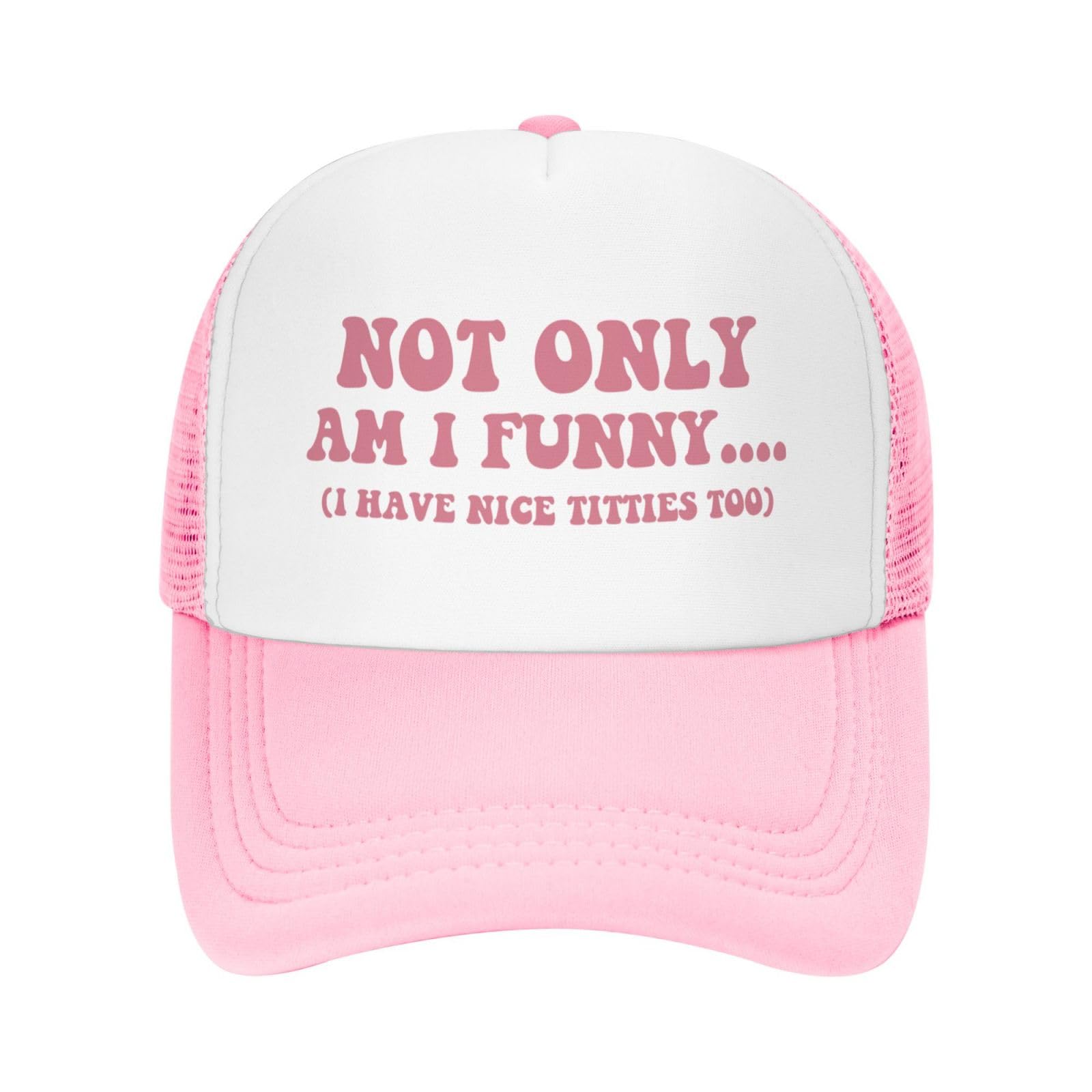 You Find It Offensive? I Find It Funny Trucker Hats for Women Pink Men Funny Slogan Pink Hats for Men