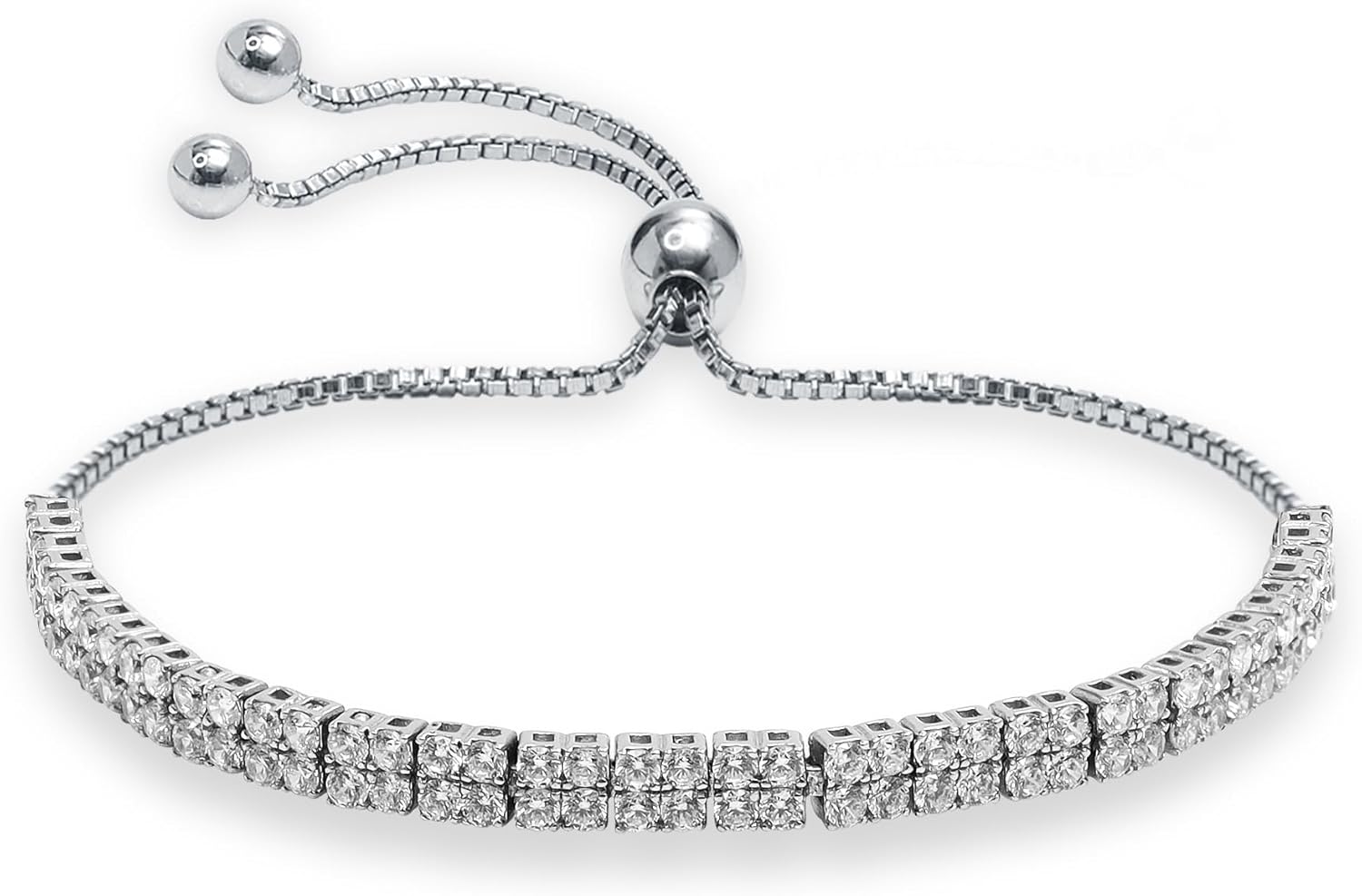 LeCalla 925 Sterling Silver CZ Classic Tennis Bracelet | Silver Tennis Bracelets for Women | Crystal Bracelet Women's Wedding Birthday Trendy Jewelry Gifts