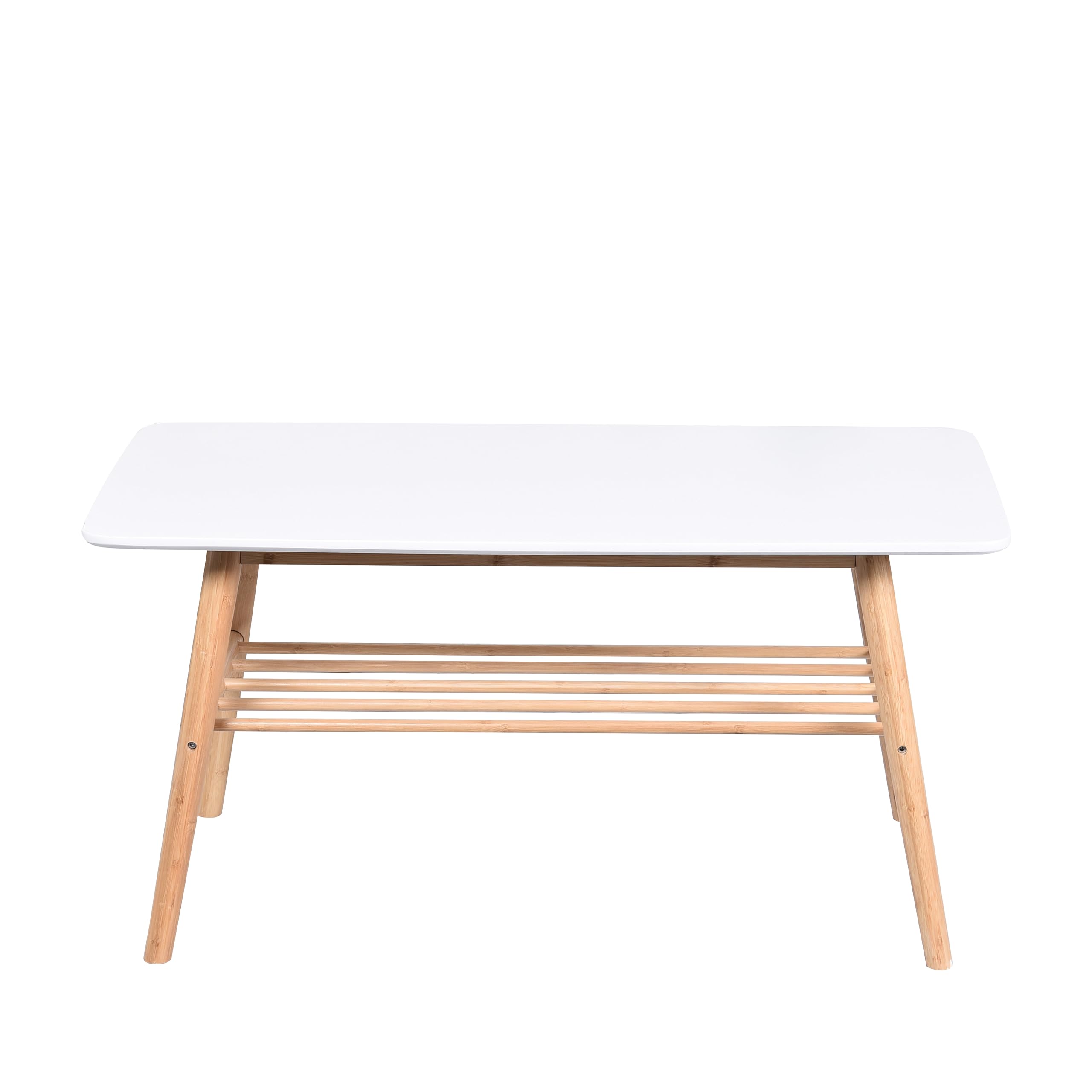 Aspect Furniture Nikko Bamboo Coffee Table With Shelf,white/bamboo from B&Q