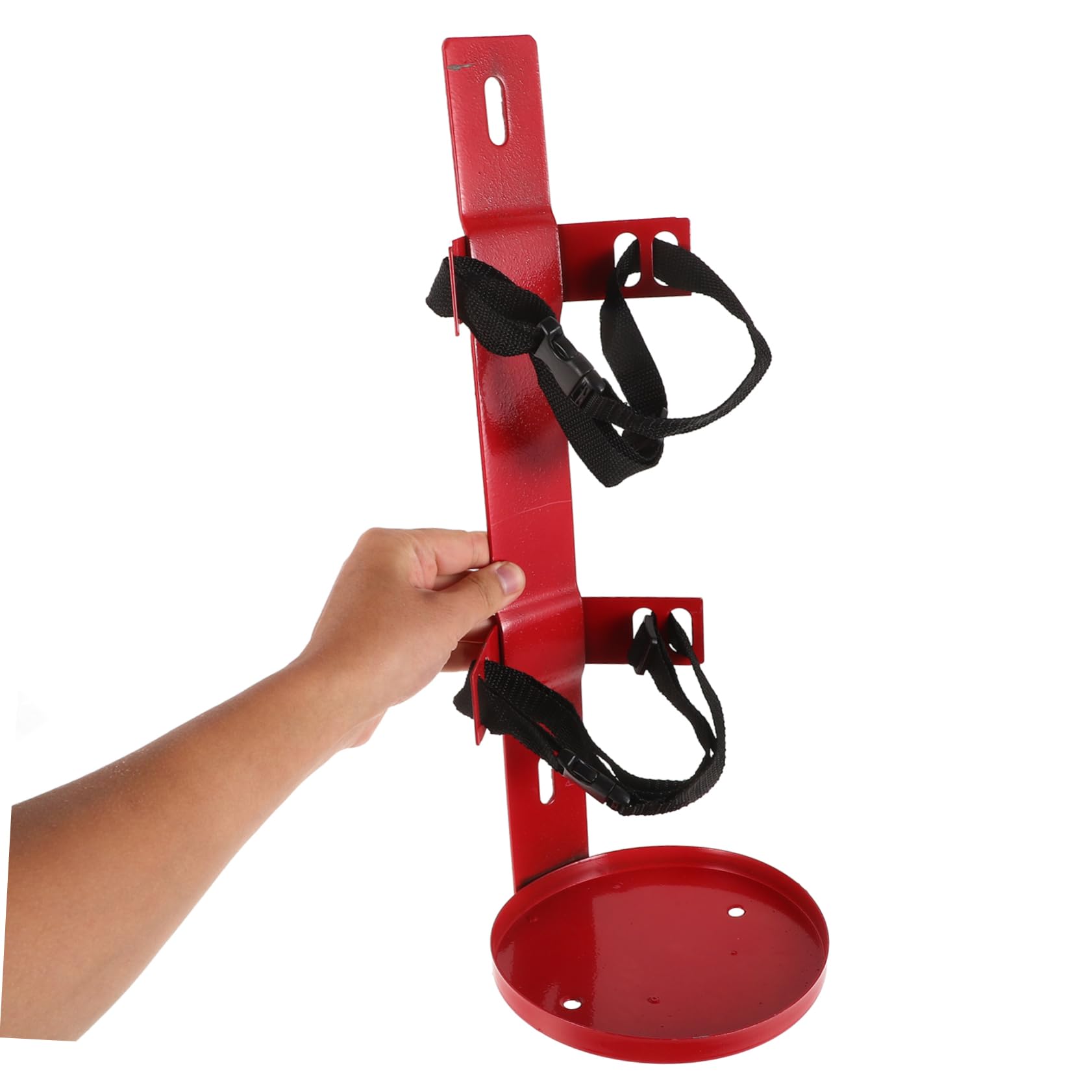 Soporte para Extintor de Incendios de Hierro, Montaje en Pared Rojo | Fijación Correa de Tela, para Vehículos y Turismos, Carga 5-7kg, Instalación Sencilla