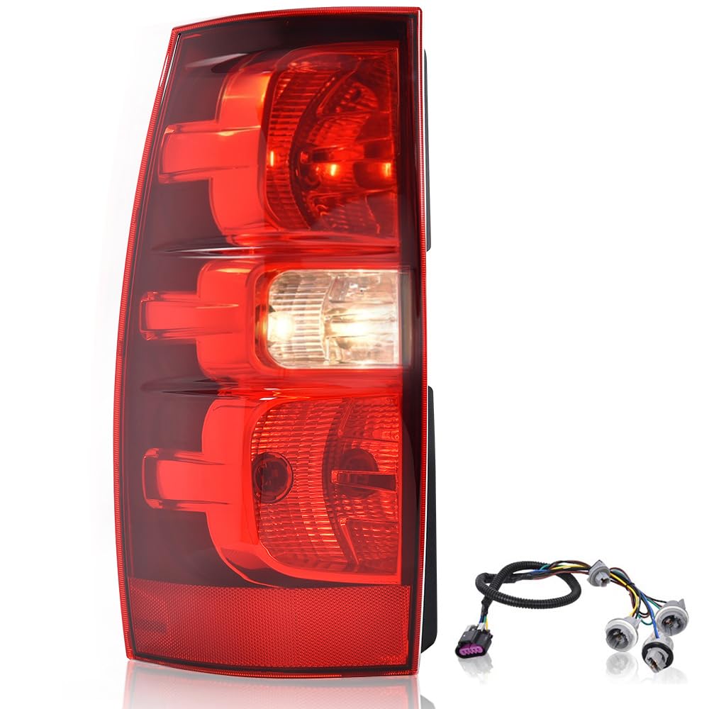 GRAND ORANGE Tail Lights Assembly Rear Lights Brake Lamps Replacement w/o Bulbs Left Side Compatible with Chevy Suburban 1500 (submodel: LS, LT, LTZ) 2007-2014/Fits Chevy Suburban 2500 LTZ 2007