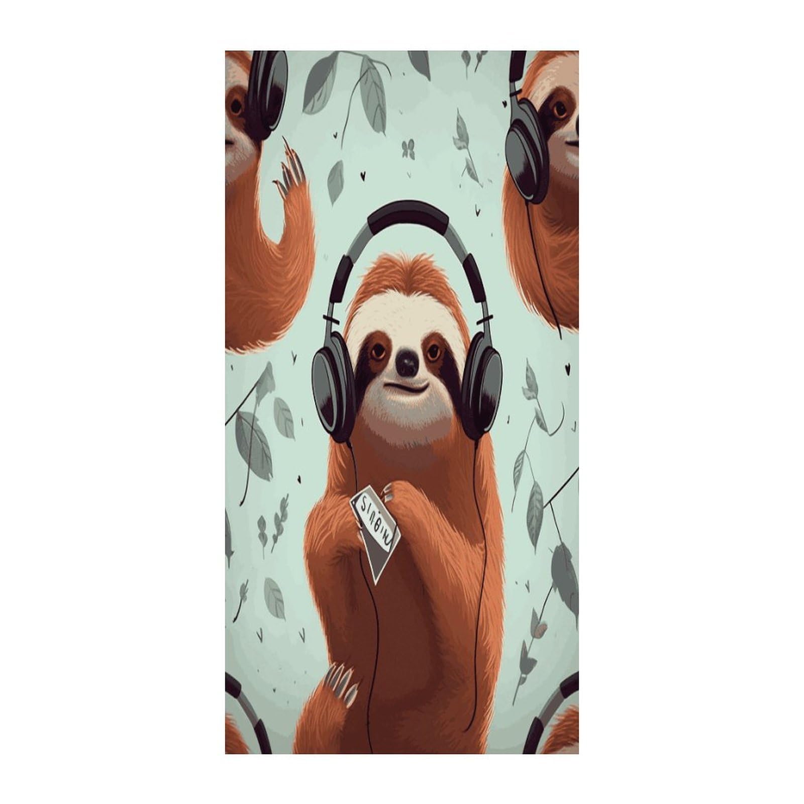 Fekiloot Style Funny Cute Animal Sloth Music Door Curtain Room Divider Curtains