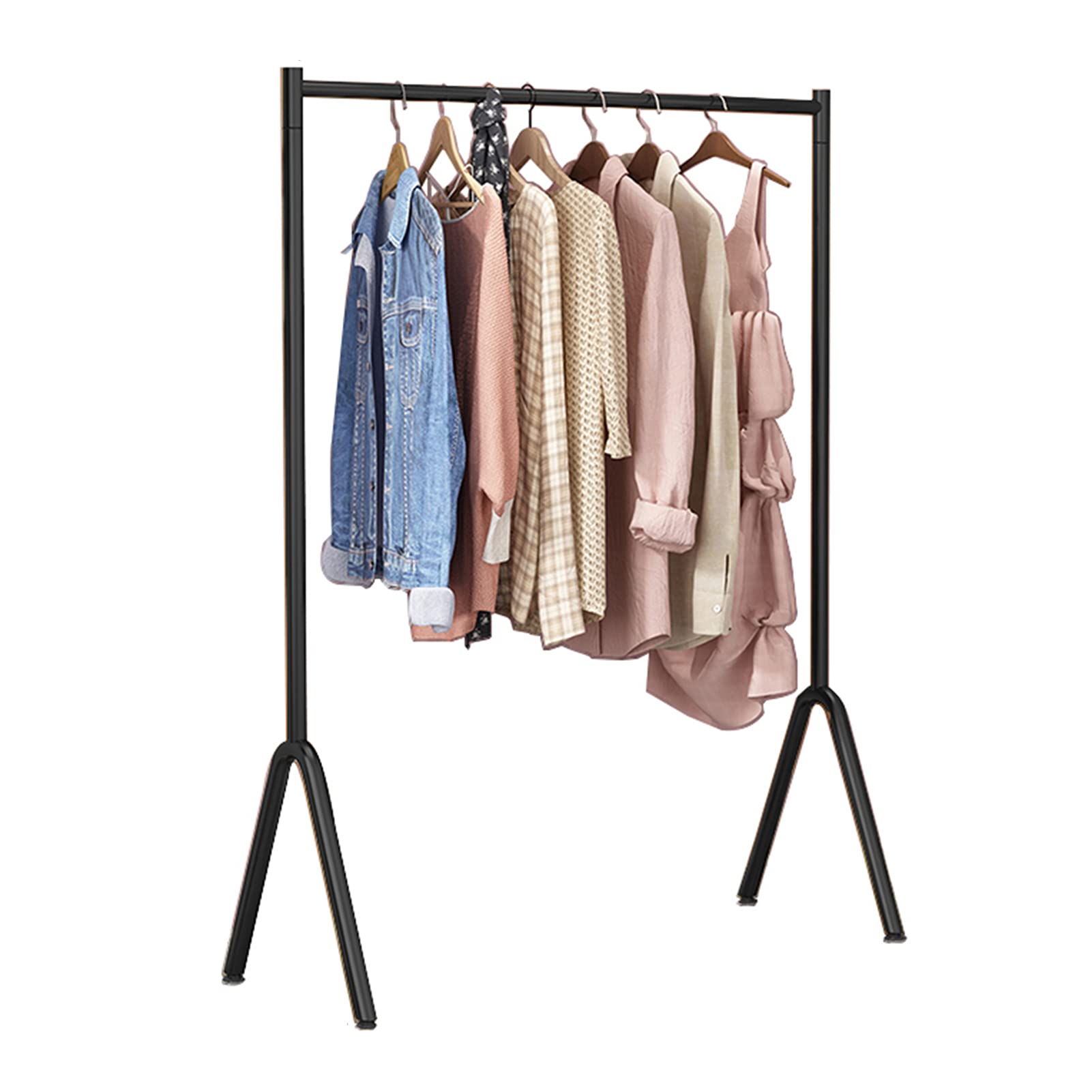 CENAP Garment Rack Clothes Rack Retail Display Clothing Rack Freestanding Metal Garment Rack Easy Assemble Coat Rack for Bedroom or Boutiques/Black/120 * 40 * 150Cm