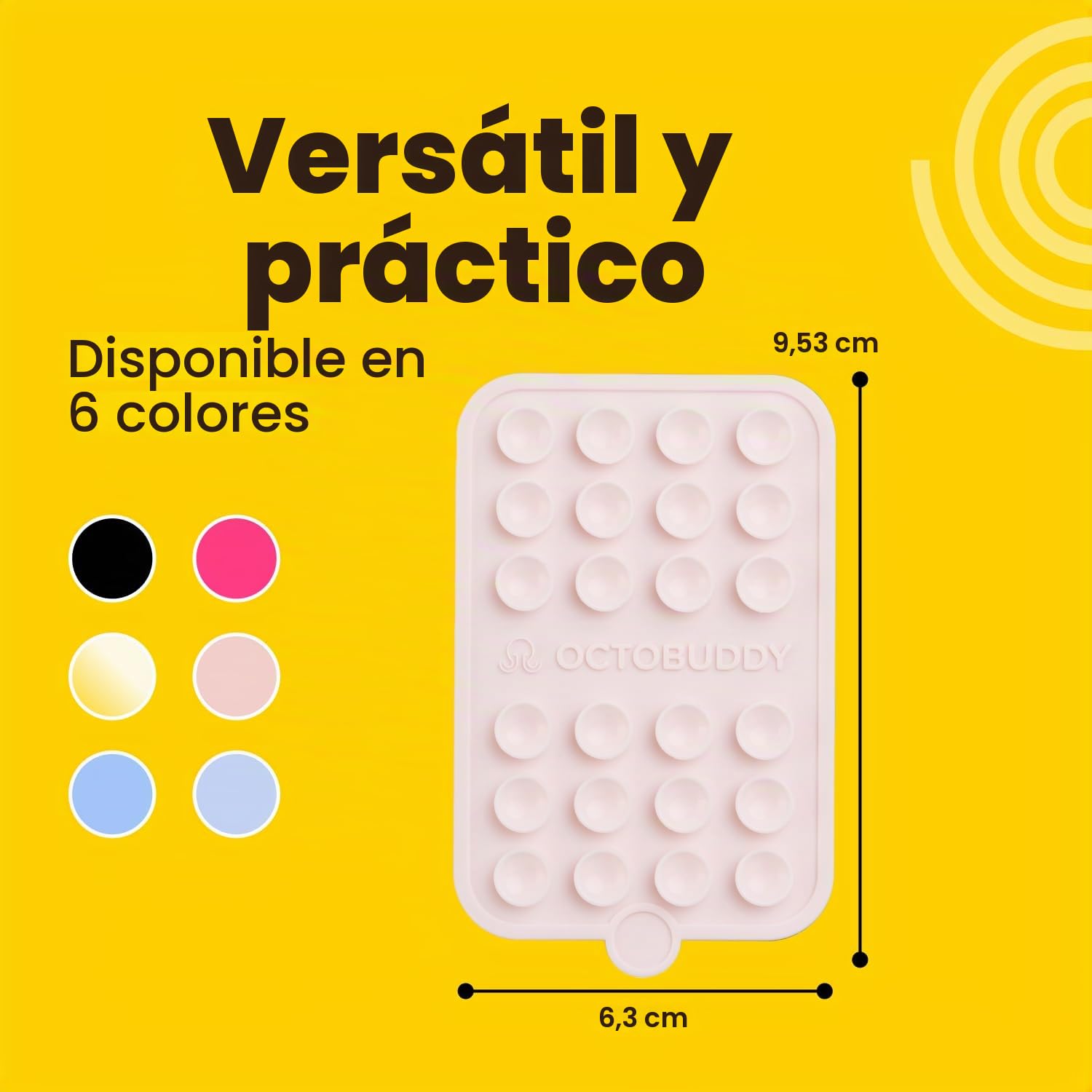 OCTOBUDDY Doble || Funda de Silicona con Ventosa de Teléfono Soporte Adhesivo || Compatible con iPhone y Android, Soporte de Accesorios Móviles Manos Libres Antideslizante para Selfies y Videos (Doble