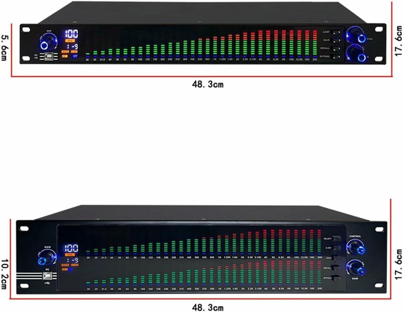 Ecualizador gráfico de Audio estéreo, Ecualizador Digital de 31 Bandas, para Estudio de grabación