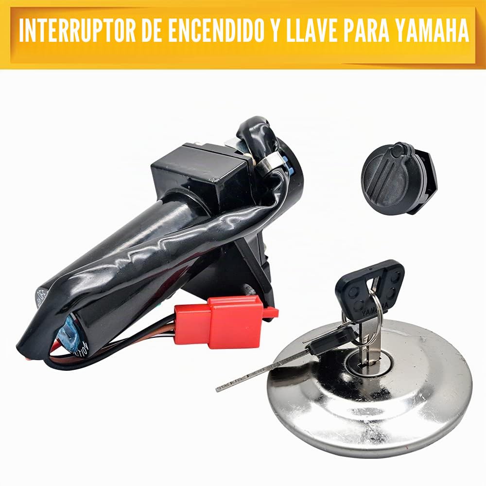 Riloer Juego de bloqueo de interruptor de encendido eléctrico para motocicleta, tapa de combustible y Gas, llave de bloqueo de asiento para Yamaha Ybr125 Ybr 125 2007-2014 ZH