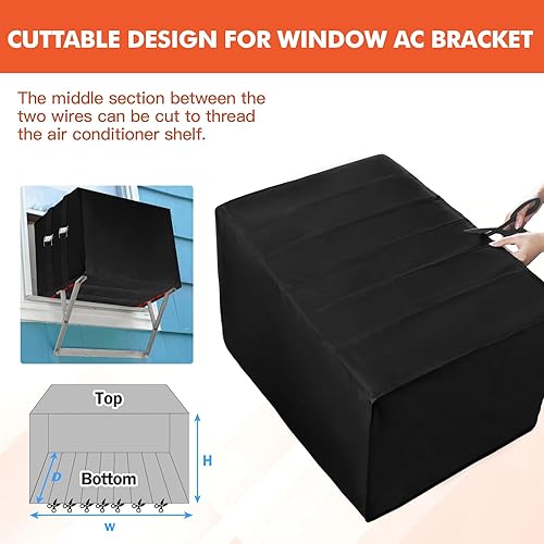 Miniatura 6 de 2 cubiertas de aire acondicionado para ventana, cubiertas de aire acondicionado para exterior e interior, aislamiento de 3 capas con papel de