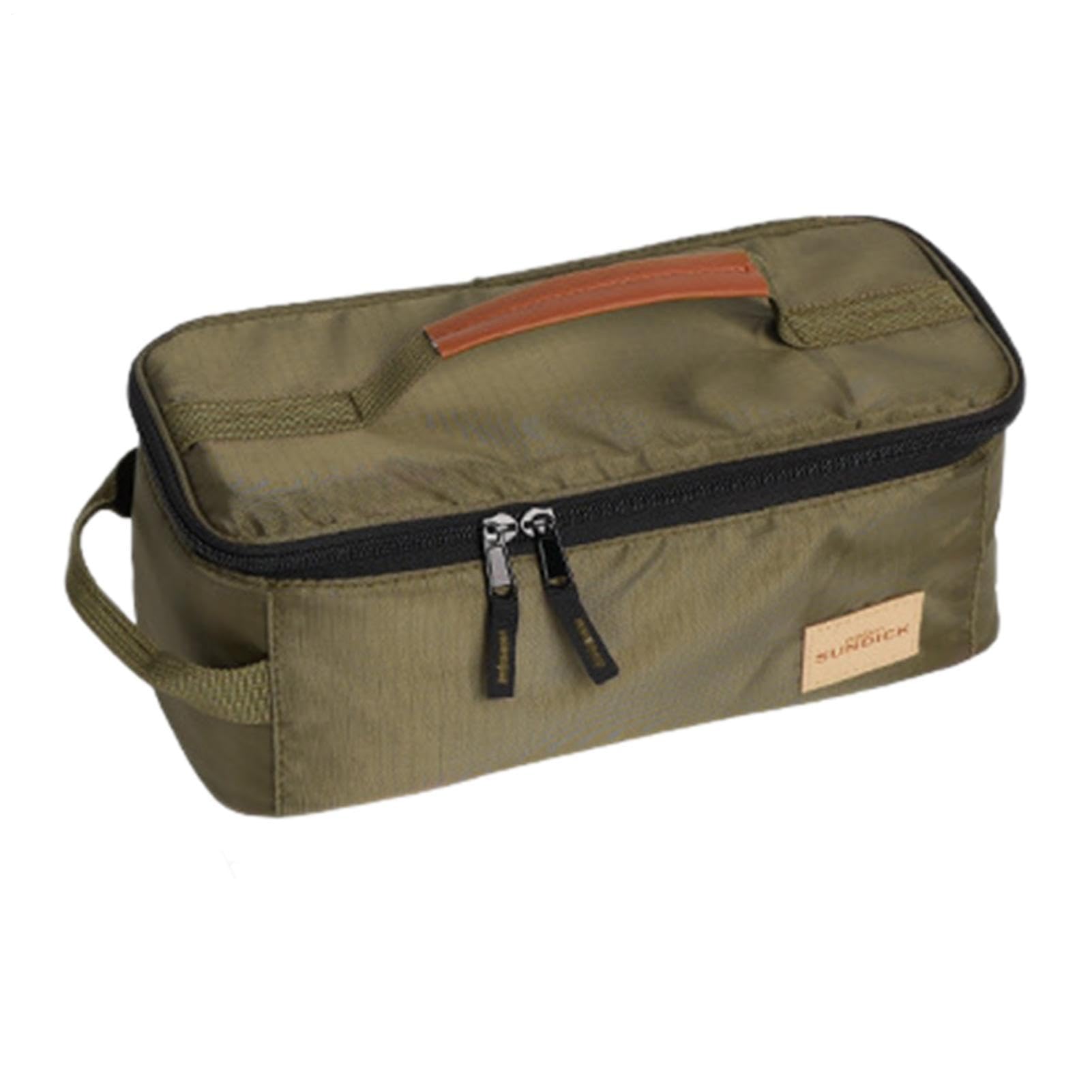 Camping Utensils Storage Bag - 31x13x12CM Large Capacity Portable Cookware Organizer, Picnic Bags, 210D Plaid Fabric, Camping Gadgets Bag, For Storing Flatware Cutlery Digital Accessories Cosmetics