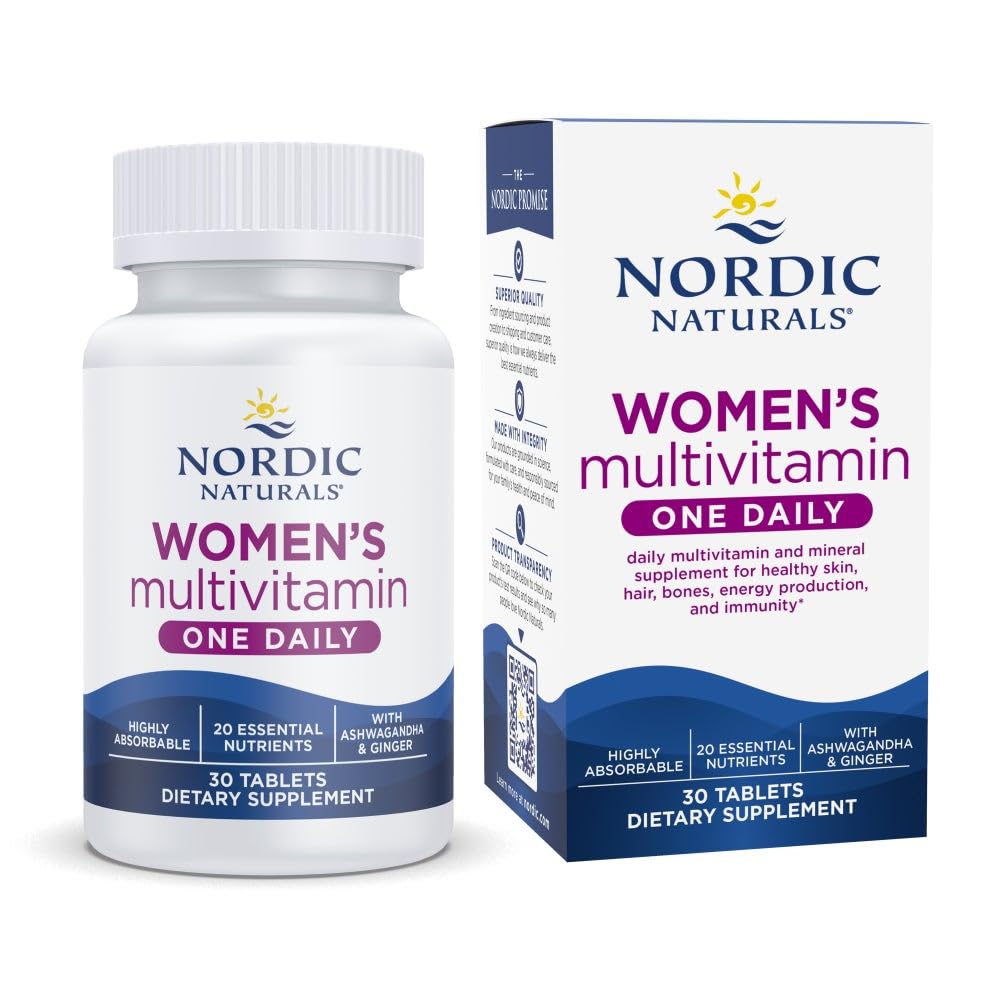 Women’s Multivitamin One Daily - Skin, Hair, Energy, & Bone Support - Immunity Supplement - 20 Essential Nutrients - 30 Tablets - 30 Servings