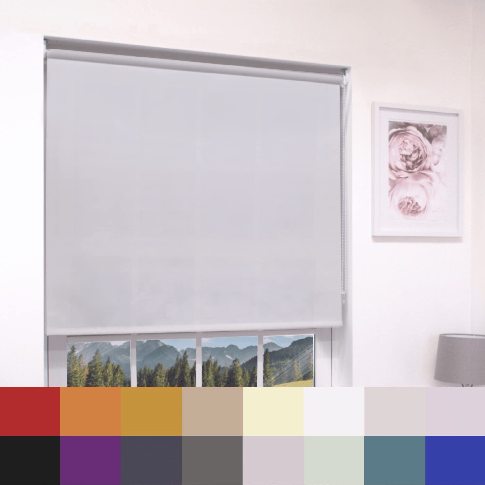 Buy Light Grey Plain Dim Out Fabric Roller Blind Made To Measure