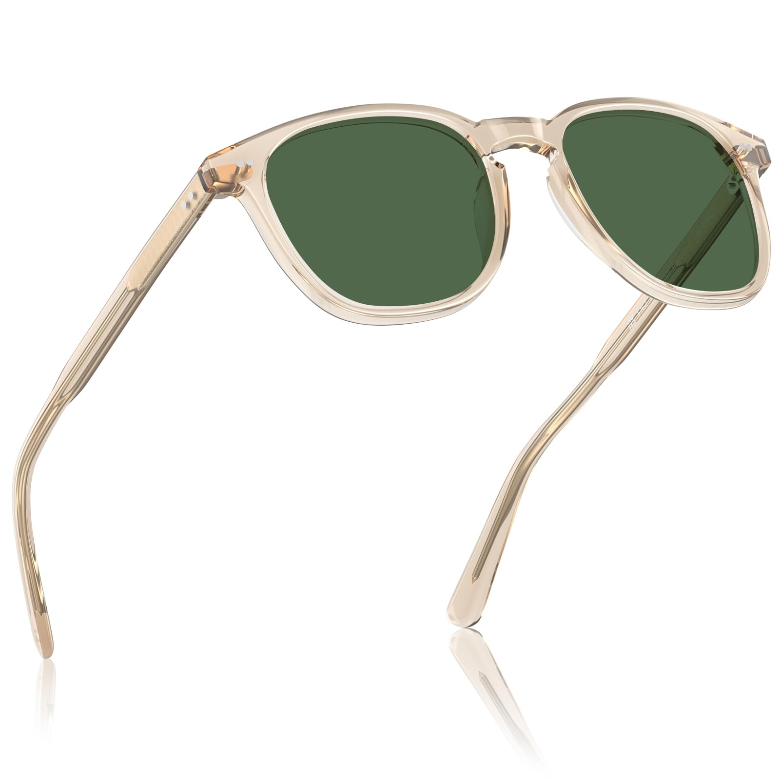 CARFIA Retro Cool Acetate Polarized Sunglasses for Men UV Protection, Outdoor Fashion Driving Eyewears Male Square Sunnies