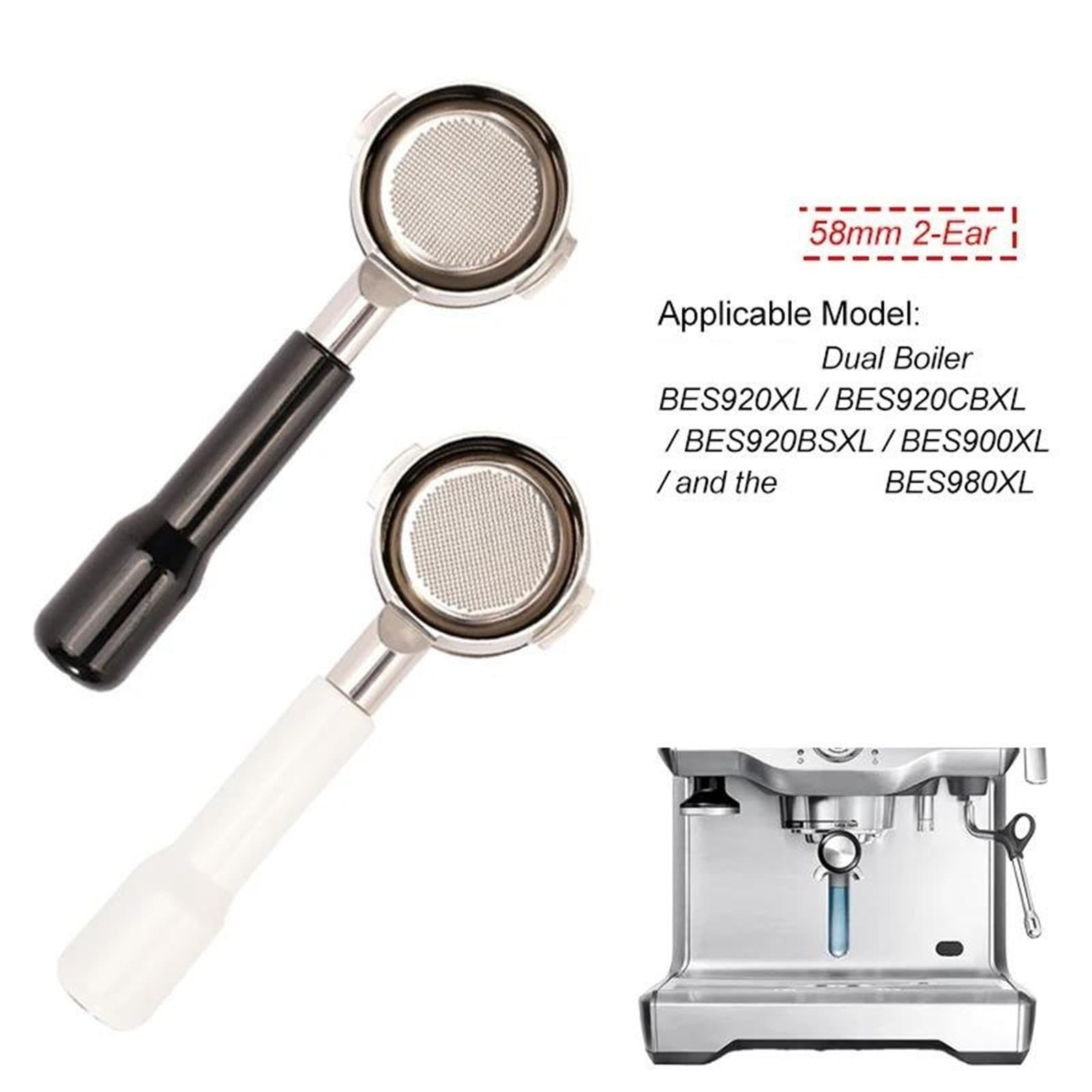Portafiltro Senza Fondo Da 58 Mm, Compatibile Con Breville, Serie 9 BES920 / 980/990 Cestello Per 2 Tazze In Acciaio Inossidabile Con Manico Per Caffè Nudo Strumenti Per Baristi(Rosewood C)