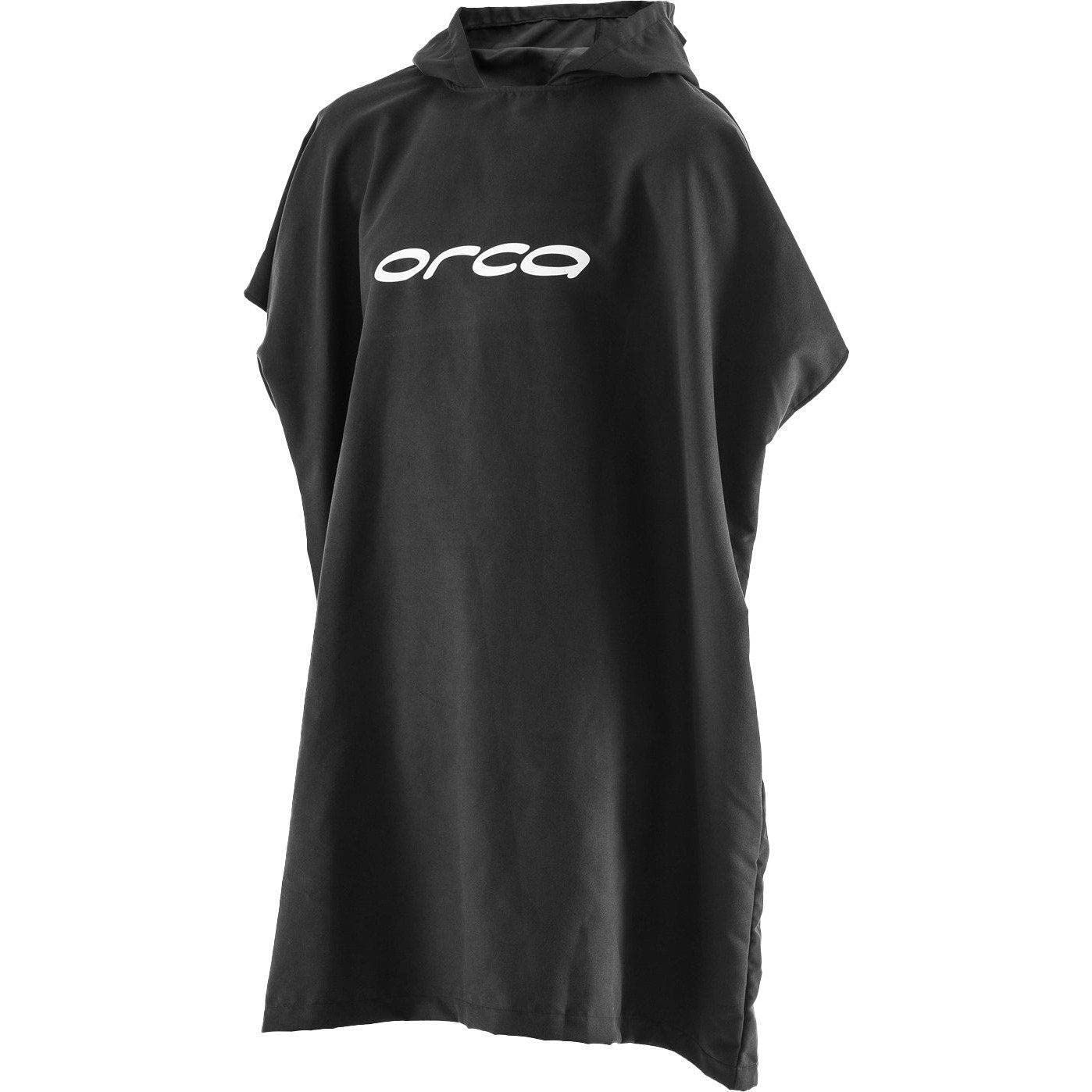 ORCA Poncho à Capuche ou Serviette à Langer pour Sports Nautiques de Plage et Surf - Robe à Langer - Noir - Léger - Unisexe