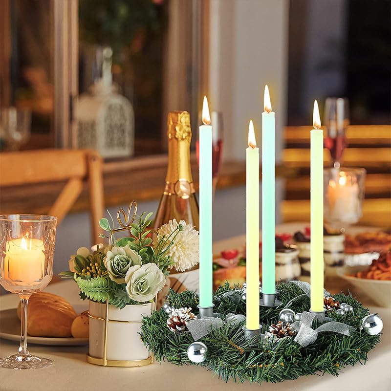 Amazon | クリスマスリース キャンドルホルダー 30cm 花輪 造花 燭台